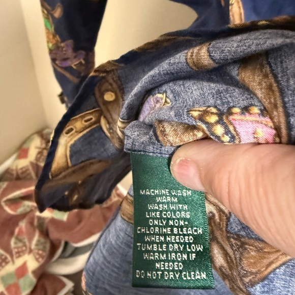 Ralph Lauren Blue and Gold Equestrian Shirt - Picture 7 of 8